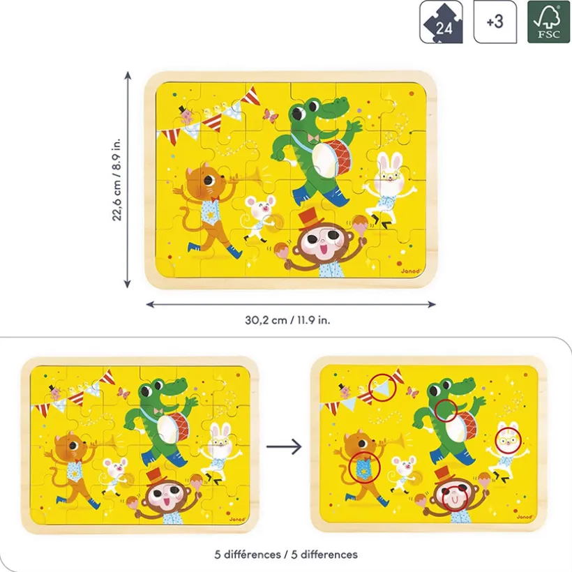 Houten puzzel 24stukjes Het feest