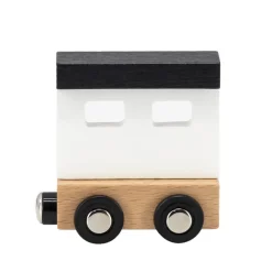 Houten treinwagon met magneten