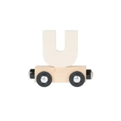 Houten "U" wagen - blauw