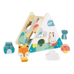 Houten vormendoos Pure met dierenfiguren en 6 vormen om in te steken