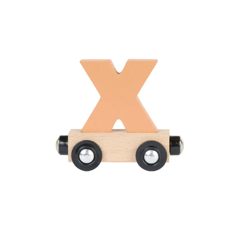 Houten wagen met de letter "X" - bruin