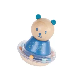 Houten wobbler rammelaar met bollen - Beer