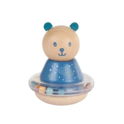 Houten wobbler rammelaar met bollen - Beer