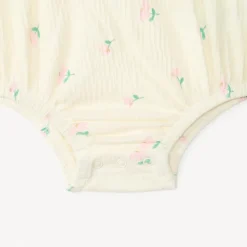 2-in-1 jurk met kreukeffect en fantasieprint voor meisjesbaby