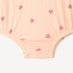 2-in-1 jurk met kreukeffect en fantasieprint voor meisjesbaby