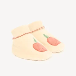 Instappers van velours met appelmotief