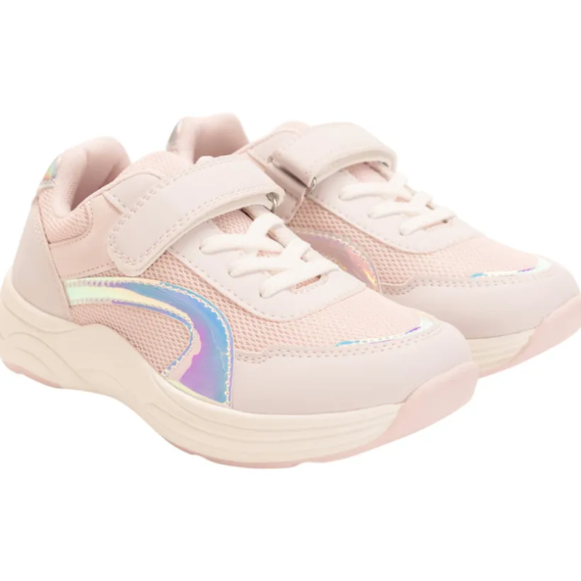 Iriserende sportsneakers in mesh meisjes