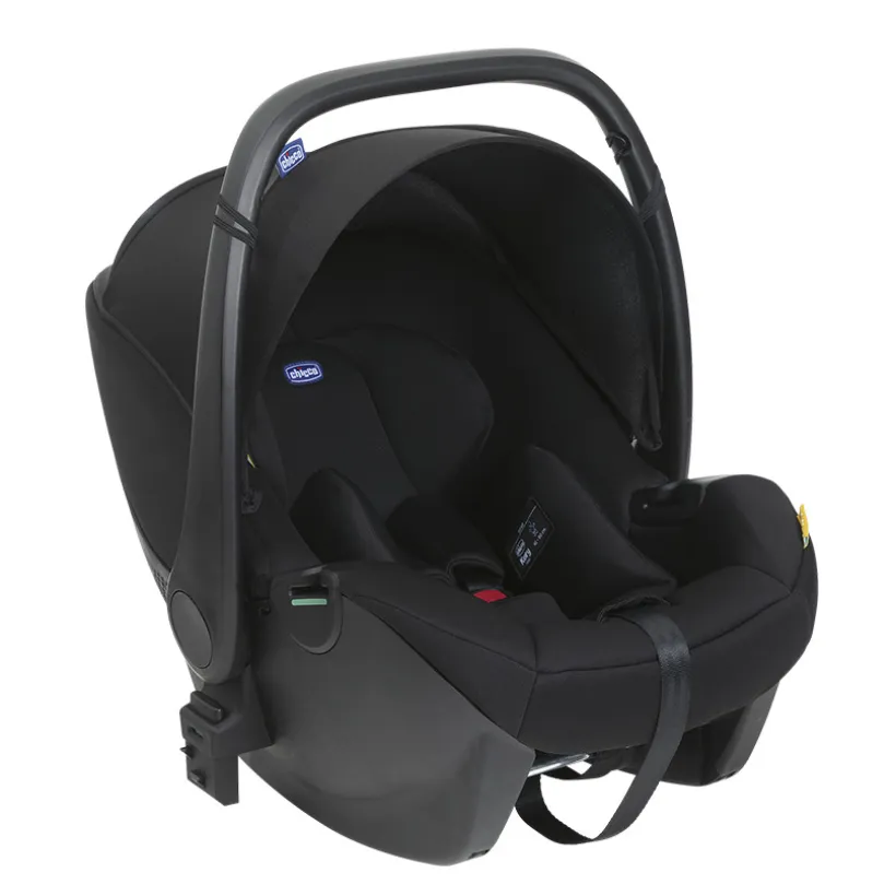 i-Size-autostoel Kory Essential black van Chicco, lichte babyschaal met ergonomische newborn inleg en achterwaartse zitpositie