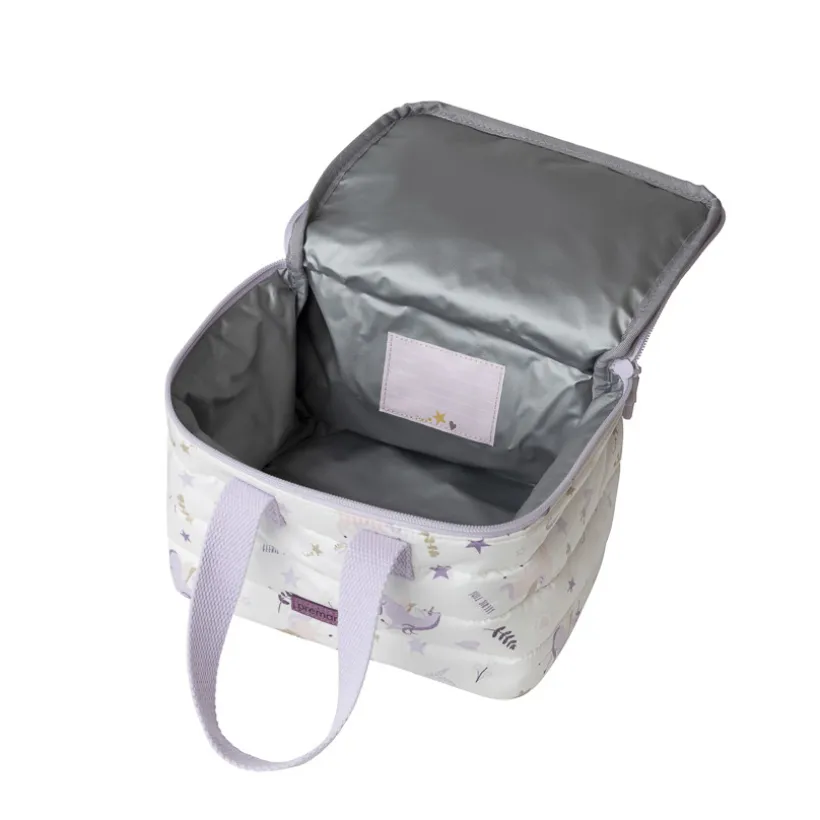 Isotherme lunchbag met eenhoornprint wit