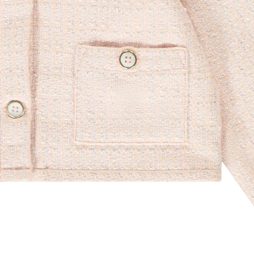 Jas in glinsterend jacquard voor meisjes