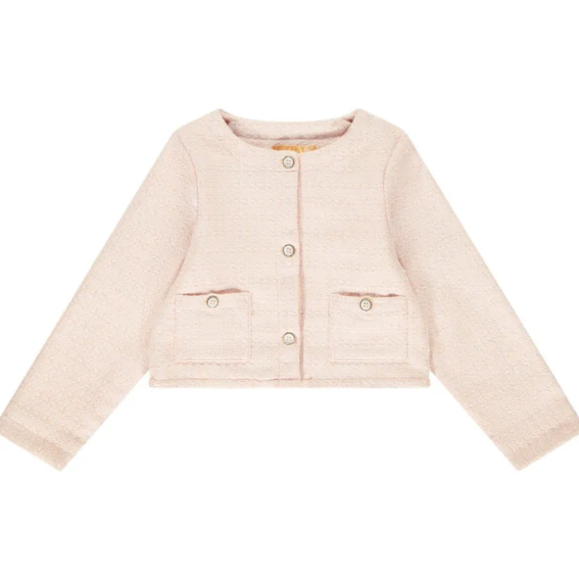 Jas in glinsterend jacquard voor meisjes