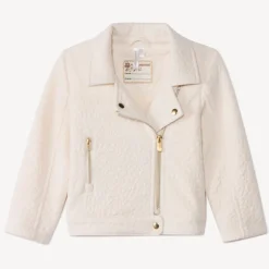 Jas in perfecto-stijl van jacquard voor babymeisje