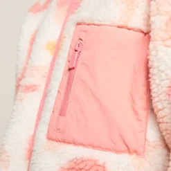 Jas in sherpa met schapenvachtlook, fantasierijk arty dessin, meisjes
