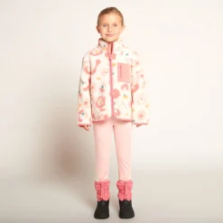 Jas in sherpa met schapenvachtlook, fantasierijk arty dessin, meisjes