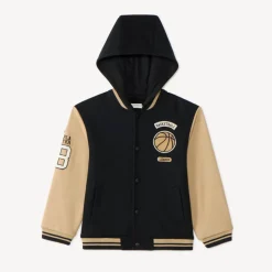 Jasje met capuchon voor jongens met geborduurde basketbal.