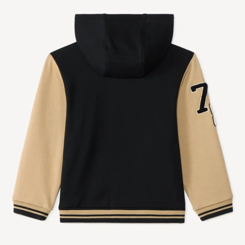 Jasje met capuchon voor jongens met geborduurde basketbal.