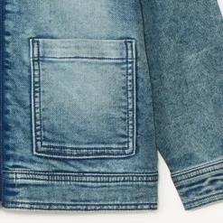 Jasje van denim met afneembare capuchon jongens