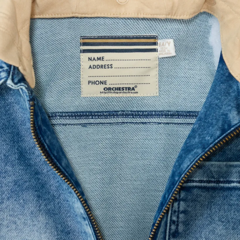 Jasje van denim met afneembare capuchon jongens