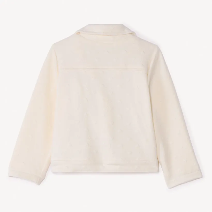 Jas perfecto met hartenmotief in jacquard meisjes
