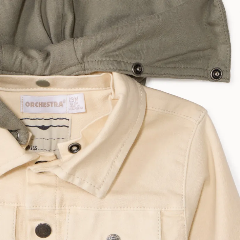 Jas van denim met afneembare capuchon voor babyjongen