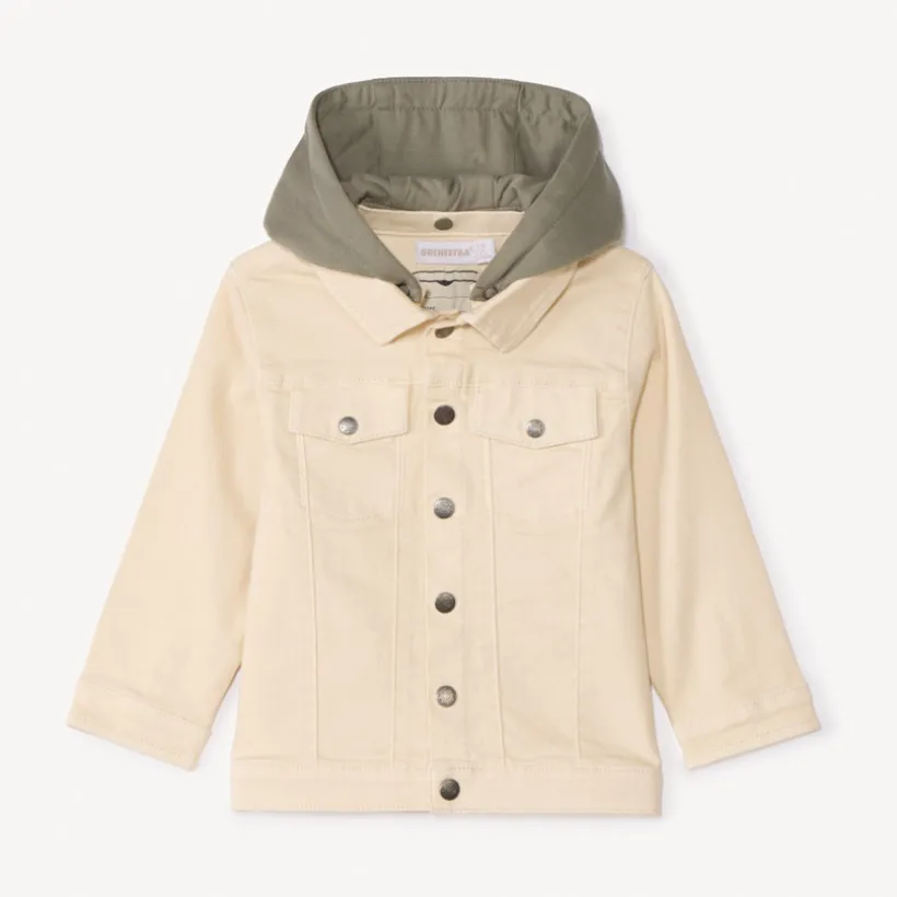 Jas van denim met afneembare capuchon voor babyjongen