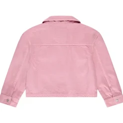 Jas van effen denim met hemdkraag en fantasie-nieten meisjes