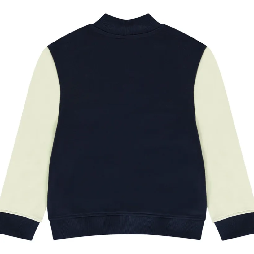 Jas van fleece met geborduurd Teddy-kraag en colour block effect voor jongen