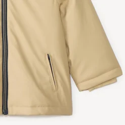 Jas van gum voor babyjongen, gevoerd met microfleece en met een capuchon met oortjes.