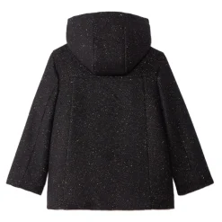 Jas van loden met zwarte lurex en sherpavoering meisjes