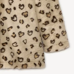 Jas van namaakbont met luipaardprint en kap meisjes