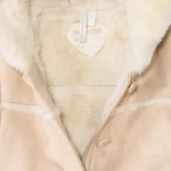 Jas van suède met sherpa en bontlook voor babymeisje