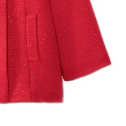 Jas van wollen stof in rood met gouden lurex en sherpavoering meisjes