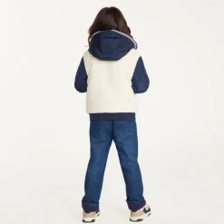 Jas voor jongens met (afneembare) capuchon van twee materialen