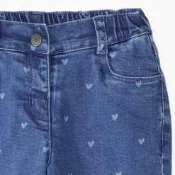Jean barrel voor babymeisjes met hartjesprint