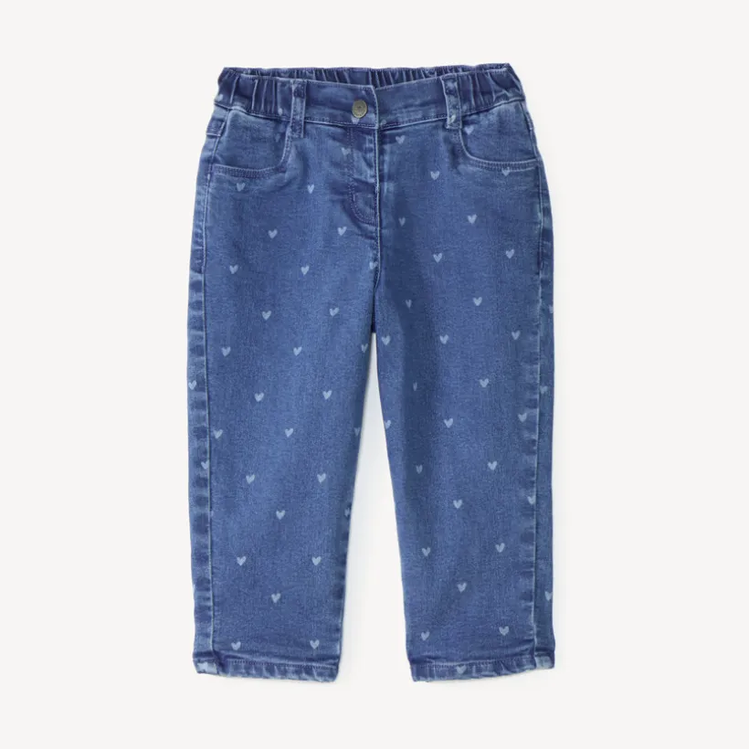 Jean barrel voor babymeisjes met hartjesprint