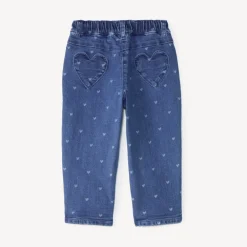 Jean barrel voor babymeisjes met hartjesprint