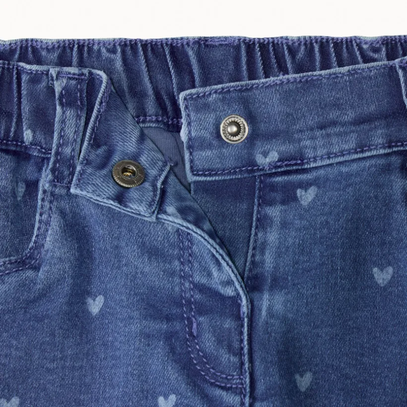 Jean barrel voor babymeisjes met hartjesprint