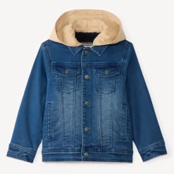 Jean jack met sluiting van sherpa en afneembare capuchon jongens
