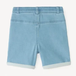 Jeans bermuda in workwear stijl met palmboom borduurwerk voor babyjongen