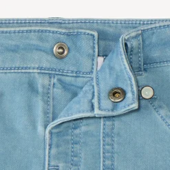 Jeans bermuda in workwear stijl met palmboom borduurwerk voor babyjongen