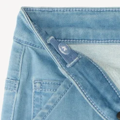 Jeans bermuda in workwear stijl met palmboom borduurwerk voor babyjongen