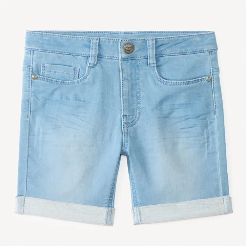 Jeans bermuda met omslag jongens