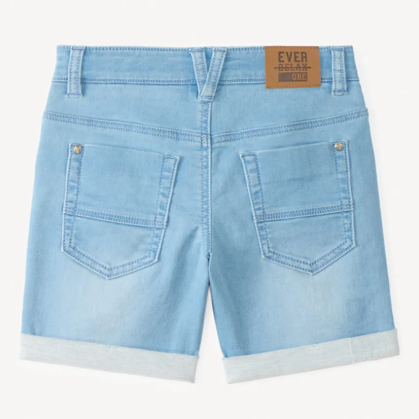 Jeans bermuda met omslag jongens