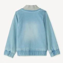 Jeans bomberjack met ribbelkraag voor baby jongen