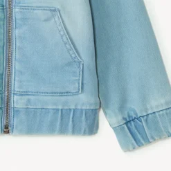 Jeans bomberjack met ribbelkraag voor baby jongen