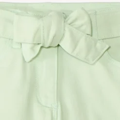 Jeanshort met geborduurde details en strikceintuur meisjes