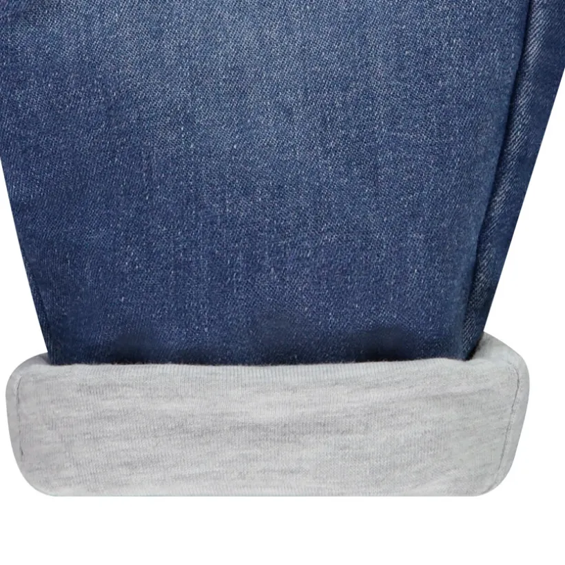 Jeans in denim met jersey voering en cargo-effect voor baby jongen