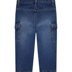 Jeans in denim met jersey voering en cargo-effect voor baby jongen