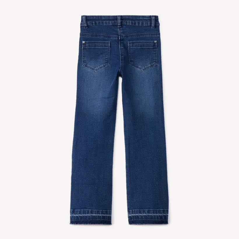 Jeans in denim met uitlopende pasvorm meisjes