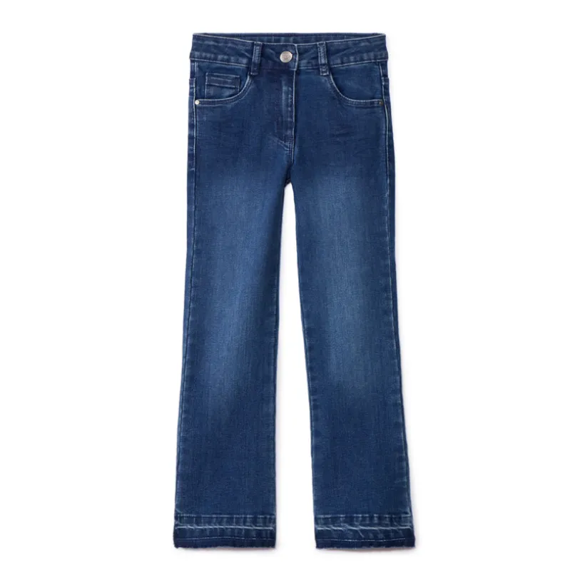 Jeans in denim met uitlopende pasvorm meisjes